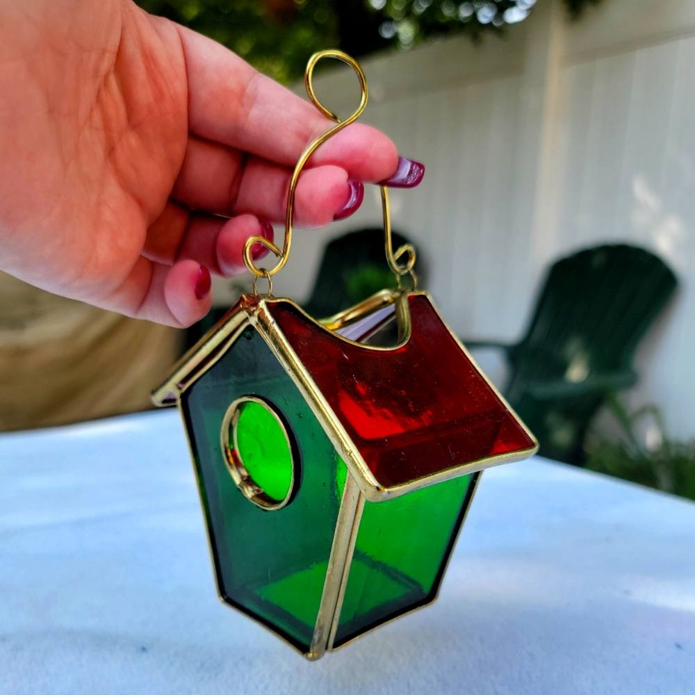 Stained Glass Bird House